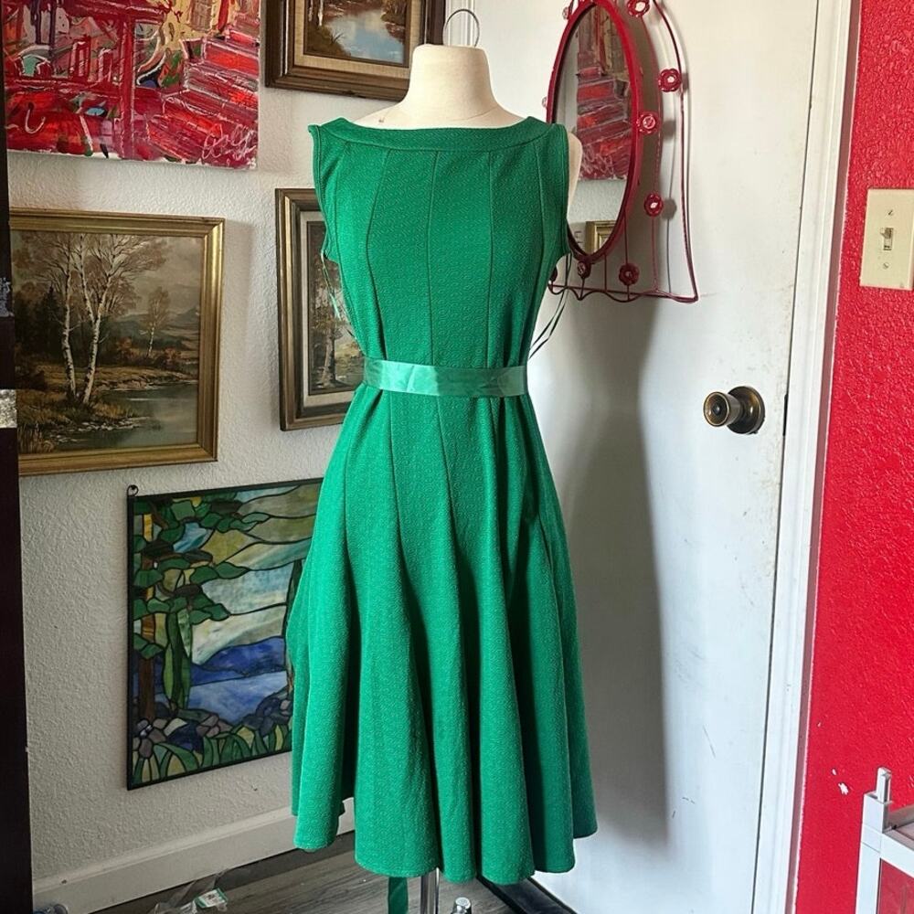 haani green formal midi dress
